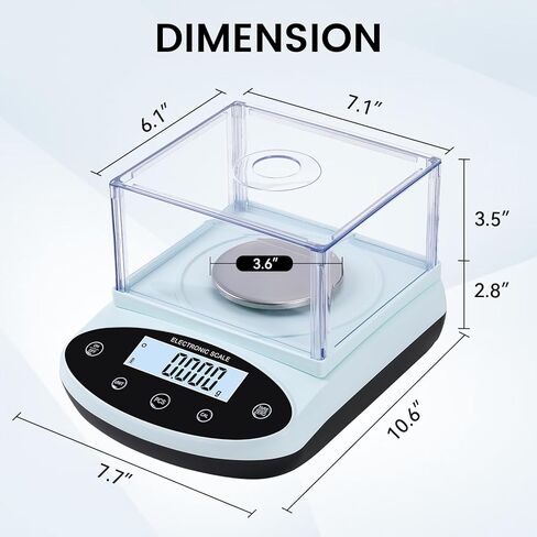 مقياس رقمي للمختبر 500 جرام × 0.001 جرام مقياس ميزان تحليلي 0.001 جرام دقة مقياس الوزن العلمي مع الزجاج الأمامي لكيمياء المجوهرات المختبرية in Kuwait