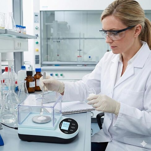 مقياس رقمي للمختبر 500 جرام × 0.001 جرام مقياس ميزان تحليلي 0.001 جرام دقة مقياس الوزن العلمي مع الزجاج الأمامي لكيمياء المجوهرات المختبرية in Kuwait