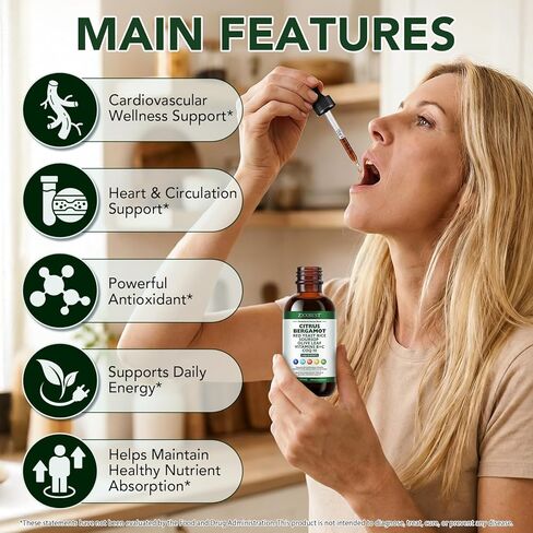 Red Rice Yeast for Cholesterol Support - High Absorption Cholesterol Support Blend with Red Rice Yeast Extract Liquid, Soursop Drops, Garlic, Olive Leaf, Citrus Bergamot & Vitamin C D3 - 2 Fl Oz (1) in Saudi Arabia