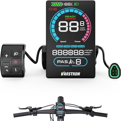 شاشة E-Bike Display-VD618 شاشة LCD ملونة مقاس 3.5 بوصة، مقاومة للماء IP66، إضاءة خلفية أوتوماتيكية ومصباح أمامي، عداد سرعة الدراجة الإلكترونية وكمبيوتر مع منفذ شاحن من النوع C لمحرك متوسط ​​السرعة ببروتوكول Bafang 36-72V in Saudi Arabia