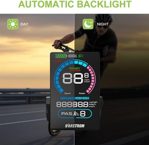 شاشة E-Bike Display-VD618 شاشة LCD ملونة مقاس 3.5 بوصة، مقاومة للماء IP66، إضاءة خلفية أوتوماتيكية ومصباح أمامي، عداد سرعة الدراجة الإلكترونية وكمبيوتر مع منفذ شاحن من النوع C لمحرك متوسط ​​السرعة ببروتوكول Bafang 36-72V in Saudi Arabia