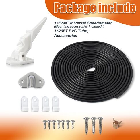 Marine Boat Speedometer Kit - 6M/19.69FT Tube, Boat Speed Sensor with Metal Case & Accessories for Yacht/Boat (#4-7) in Kuwait