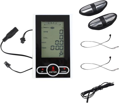 Exercise Bike Monitor Speedometer for Stationary Bike or Elliptical Trainer, Plastic Replacement Display with Heart Rate, Time, Speed, Calories, Mileage and Scan Functions in Saudi Arabia