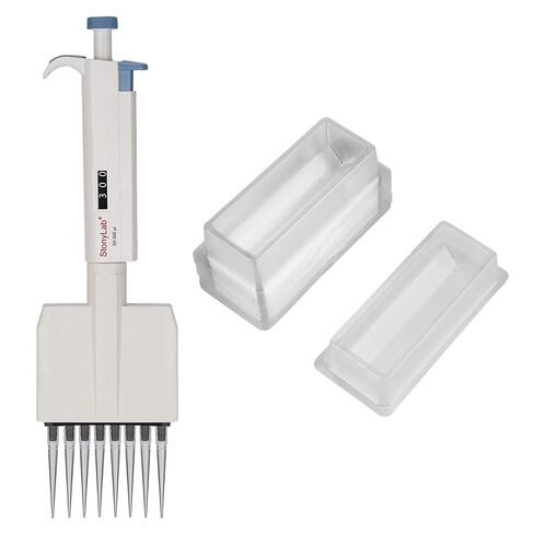 8-Channel Pipettor Controller (50-300 µL) Bundle with 20-Pack Reagent Reservoirs - stonylab Bundle in Saudi Arabia