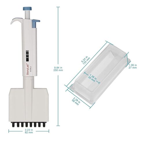 8-Channel Pipettor Controller (50-300 µL) Bundle with 20-Pack Reagent Reservoirs - stonylab Bundle in Saudi Arabia