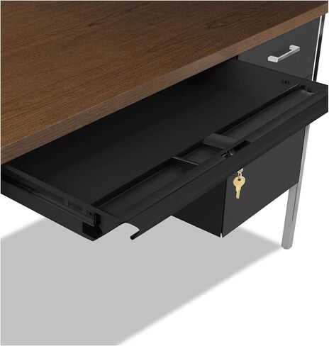 ALERA SD7236BW مكتب فولاذي مزدوج ، 72W × 36D × 29-1/2H ، الجوز/الأسود in Saudi Arabia