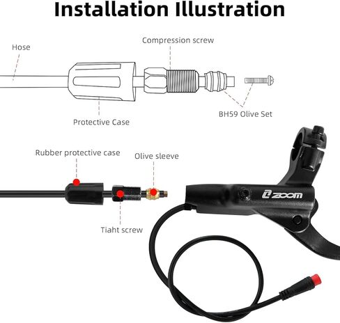 Akantor Zoom HB-876E أذرع فرامل مقطوعة بأمان للدراجة الكهربائية/السكوتر الكهربائي، مقابض فرامل إيقاف تشغيل المحرك، رافعة فرامل الدراجة الإلكترونية (مقبض يمين أسود) in Kuwait