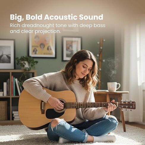 Fender Dreadnought Acoustic Guitar - Natural Bundle with Gig Bag, Tuner, Strap, Picks, and Austin Bazaar Instructional DVD in Saudi Arabia