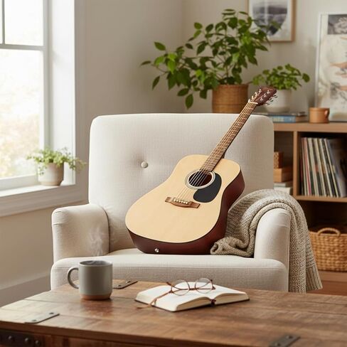Fender Dreadnought Acoustic Guitar - Natural Bundle with Gig Bag, Tuner, Strap, Picks, and Austin Bazaar Instructional DVD in Saudi Arabia