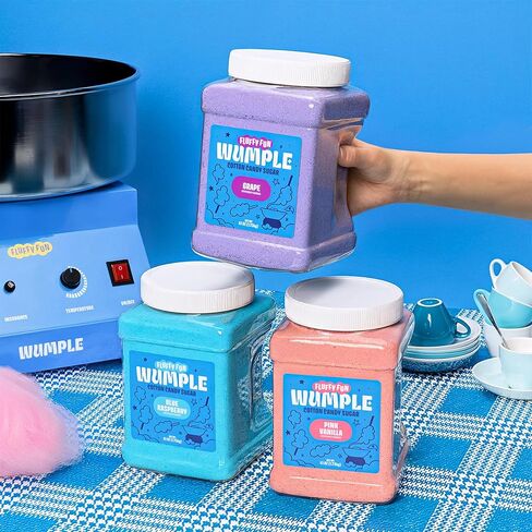 حزمة متنوعة من حلوى القطن المتنوعة من Wumple - مزيج السكر الناعم من الحبوب لآلات حلوى القطن، والحفلات، والكرنفالات والمناسبات - عبوة من 3 قطع (61 أونصة لكل قطعة) in Kuwait