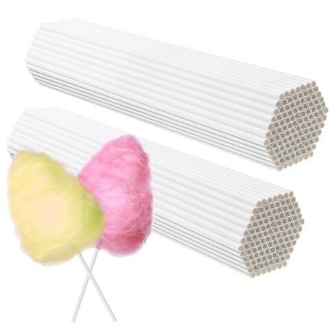 600PCS Cotton Candy Sticks Cones 13.8 Inch White Cotton Candy Cones Paper Straw Cone Cotton-Candy Supplies Simple Paper Straws Cone for Parties Events Birthday Wedding Candys Making in Saudi Arabia