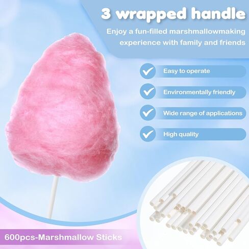 600PCS Cotton Candy Sticks Cones 13.8 Inch White Cotton Candy Cones Paper Straw Cone Cotton-Candy Supplies Simple Paper Straws Cone for Parties Events Birthday Wedding Candys Making in Saudi Arabia