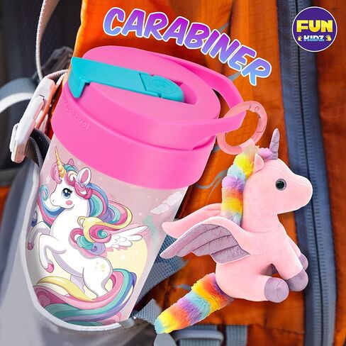 17oz Unicorn Kids Water Bottle, Total My Style Toddler Spout Cover and Carry Handle Design Lid Leak Proof BPA free Cup for Girls Ages 3+ Dishwasher Safe for Sports School Travel with Silicon Straw in Saudi Arabia