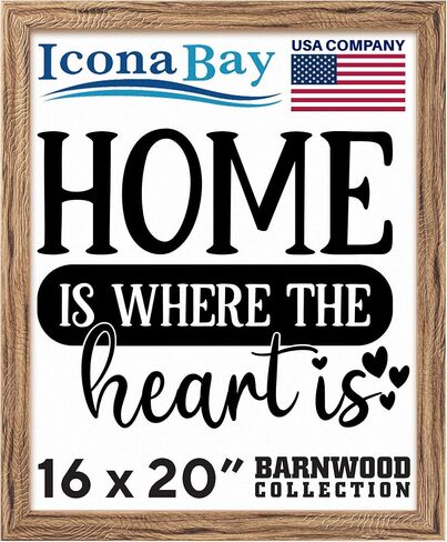 إطار صورة Icona Bay مقاس 11 × 17 بوني رمادي يناسب صور مقاس 11 × 15، نمط ريفي ريفي مقاس 11 × 17 إطار ملصق صغير، مثبت على الحائط فقط، مجموعة بارنوود in Kuwait