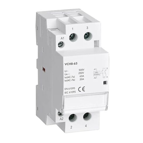 VCH8-63 DIN Rail AC Contactor 63A 220V 2P 2NO Low Noise Energy Saving for Home Lighting HVAC Systems (2P 63A 2NO) in Saudi Arabia