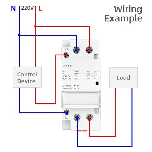 VCH8-63 DIN Rail AC Contactor 63A 220V 2P 2NO Low Noise Energy Saving for Home Lighting HVAC Systems (2P 63A 2NO) in Saudi Arabia