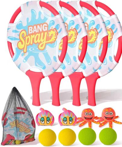 Water Paddle Toss Game, Floating Octopus Ball and Paddle Set, Fun Pool Toys, Beach Games for Family, and Pool Water Paddle Games for Family and Friends in Kuwait