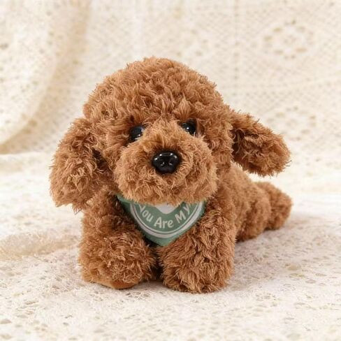 Dog Stuffed Animal, Golden Doodle Puppy Plush Toy with Realist Weighted Soft Dog Stuffed Gift for Kids，11 inches (Brown Color) in Saudi Arabia