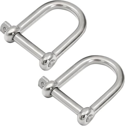 Stainless Steel 316 Wide D Shackle 1/4" 5/16" 3/8" 1/2 inch (4 Size) Marine Grade Anchor Shackle for Boat, Chain in Kuwait