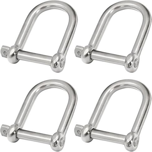 Stainless Steel 316 Wide D Shackle 1/4" 5/16" 3/8" 1/2 inch (4 Size) Marine Grade Anchor Shackle for Boat, Chain in Saudi Arabia