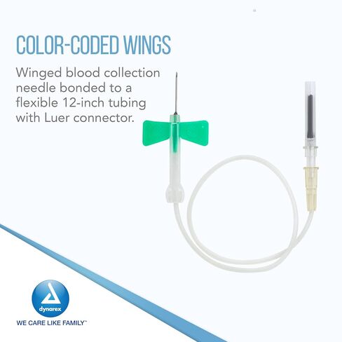 Dynarex Securesafe Safety Blood Collection Set, 3/4 Inch Needle 8940, 50 Count in Saudi Arabia