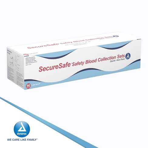 Dynarex Securesafe Safety Blood Collection Set, 3/4 Inch Needle 8940, 50 Count in Saudi Arabia