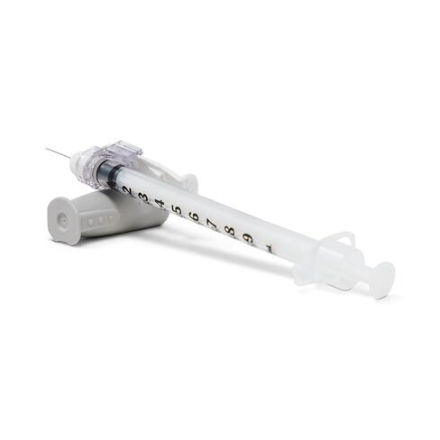 BD SafetyGlide Allergy Syringe Tray, 1 mL, with 27 G x 1/2 in. Permanently Attached Needle (Regular Bevel), #305950, (25 Count) in Saudi Arabia