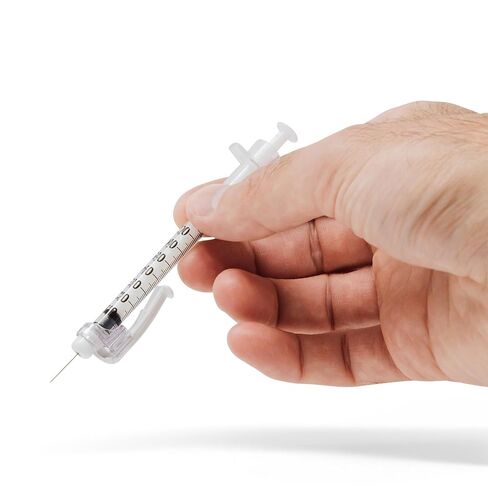 BD SafetyGlide Allergy Syringe Tray, 1 mL, with 27 G x 1/2 in. Permanently Attached Needle (Regular Bevel), #305950, (25 Count) in Saudi Arabia