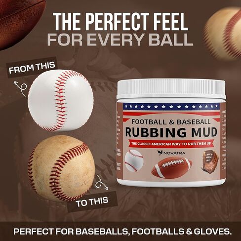 NOVATRA – Football Mud - Baseball Mud - Football Mudding & Conditioning Kit - Baseball & Football Rubbing Mud – Professional Break in kit for Better Grip and Control in Saudi Arabia