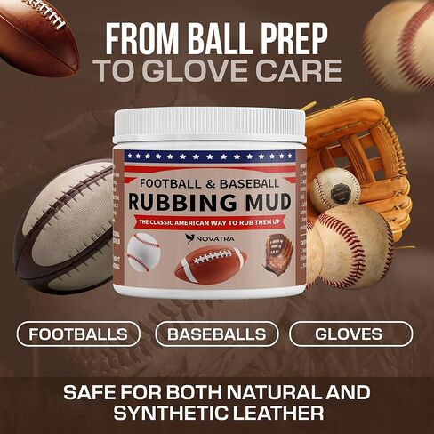 NOVATRA – Football Mud - Baseball Mud - Football Mudding & Conditioning Kit - Baseball & Football Rubbing Mud – Professional Break in kit for Better Grip and Control in Saudi Arabia