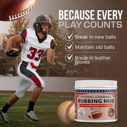 NOVATRA – Football Mud - Baseball Mud - Football Mudding & Conditioning Kit - Baseball & Football Rubbing Mud – Professional Break in kit for Better Grip and Control in Saudi Arabia