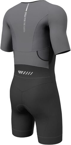 Lo.gas Men's Triathlon Suits,High Elasticity Breathable Quick-Drying Trisuit Race‌ Skinsuits Cycling Swimskin Bike Swim Run Gray X-Large in Kuwait