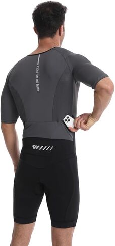 Lo.gas Men's Triathlon Suits,High Elasticity Breathable Quick-Drying Trisuit Race‌ Skinsuits Cycling Swimskin Bike Swim Run Gray X-Large in Kuwait