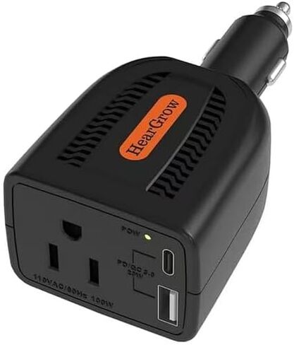 100w Car Power Inverter，ac pd 3.0， Fast Charging (Black) in Saudi Arabia