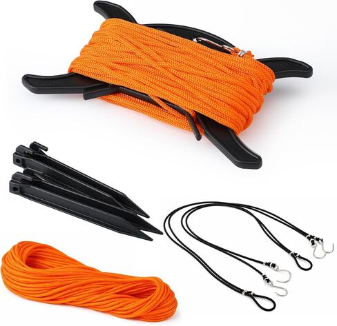 Woanger 30 x 60 ft Volleyball Boundary Rope Set Beach Volleyball Lines with 4 Square for Sports Beach Ball Grass Setup in Kuwait