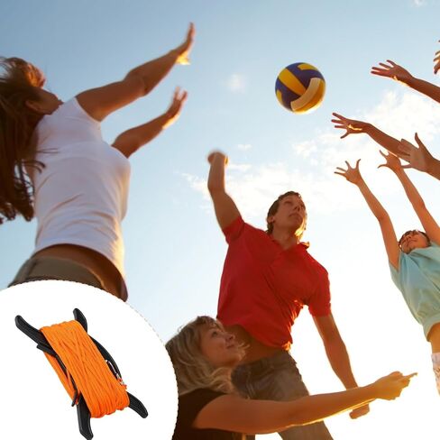 Woanger 30 x 60 ft Volleyball Boundary Rope Set Beach Volleyball Lines with 4 Square for Sports Beach Ball Grass Setup in Kuwait