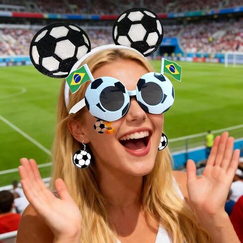 نظارات شمسية لتزيين كأس العالم 2026 لكرة القدم مع العلم الوطني لحفلات كأس العالم لمحبي كرة القدم in Kuwait