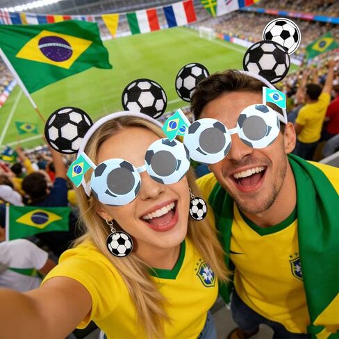 نظارات شمسية لتزيين كأس العالم 2026 لكرة القدم مع العلم الوطني لحفلات كأس العالم لمحبي كرة القدم in Kuwait