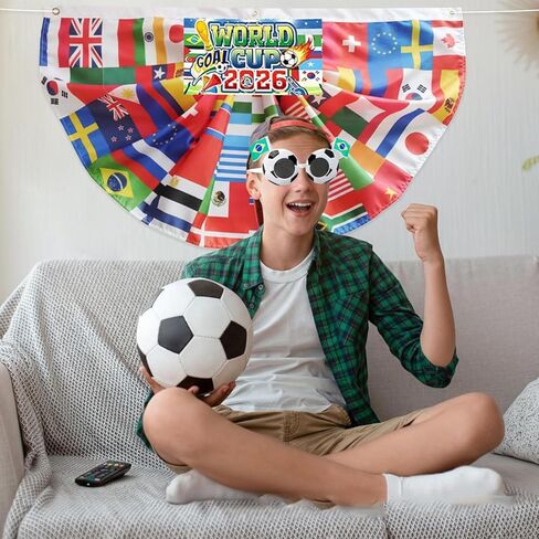 نظارات شمسية لتزيين كأس العالم 2026 لكرة القدم مع العلم الوطني لحفلات كأس العالم لمحبي كرة القدم in Kuwait