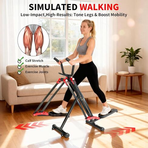 Air Walker Exercise Machine, 30" inch Stride Space Walker Elliptical Trainer for Home Use, Low-Impact Elliptical Cross Trainers Compact Steppers for Men and Women Full-Body Cardio & Leg Toning in Kuwait
