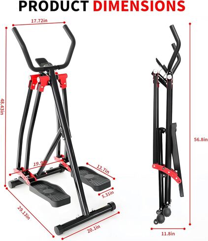 Air Walker Exercise Machine, 30" inch Stride Space Walker Elliptical Trainer for Home Use, Low-Impact Elliptical Cross Trainers Compact Steppers for Men and Women Full-Body Cardio & Leg Toning in Kuwait