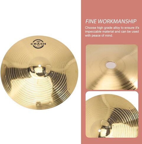 Crash Cymbal, 16inch Brass Bass Jazz Drum Cymbal, Anti-Rust Fadeless Percussion Replacement for Practice and Performance Drum Kit Accessories in Saudi Arabia
