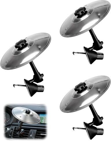 3PCS Car Drums Cymbal Air Vent, Mini Crash Symbol Cymbals for Dash All Types of Vehicles (Silver) in Kuwait