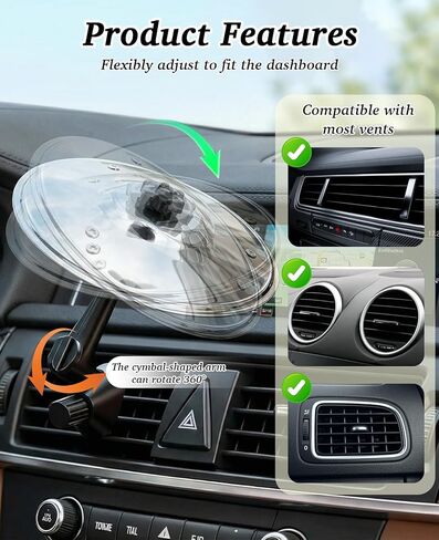 3PCS Car Drums Cymbal Air Vent, Mini Crash Symbol Cymbals for Dash All Types of Vehicles (Silver) in Kuwait