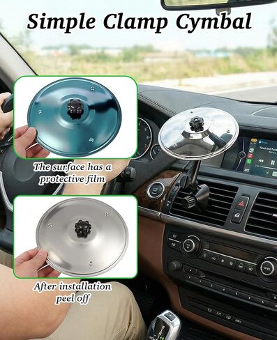 3PCS Car Drums Cymbal Air Vent, Mini Crash Symbol Cymbals for Dash All Types of Vehicles (Silver) in Kuwait