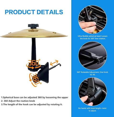 فتحة تهوية طبلة رمز السيارة، صنج صغير لتزيين السيارة، ملحق داخلي للسيارة in Kuwait