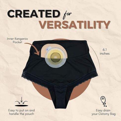 ملابس داخلية وملابس داخلية واقية من سلس البول للنساء من SIIL Ostomy، ملابس داخلية مضادة للتسرب مع جيب داخلي | صنع في الاتحاد الأوروبي in Kuwait