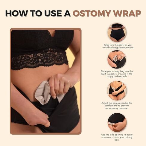 ملابس داخلية وملابس داخلية واقية من سلس البول للنساء من SIIL Ostomy، ملابس داخلية مضادة للتسرب مع جيب داخلي | صنع في الاتحاد الأوروبي in Kuwait