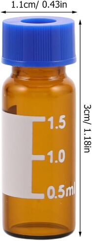100pcs Chromatography Lab Vial,1.5ml 2ml Screw Thread Sample Vial with Pre-Cut Cap Suitable for Gas Chromatography/Laboratory Consumables/Store in Kuwait