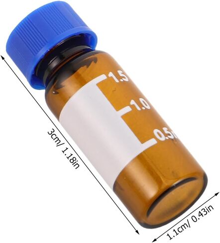 100pcs Chromatography Lab Vial,1.5ml 2ml Screw Thread Sample Vial with Pre-Cut Cap Suitable for Gas Chromatography/Laboratory Consumables/Store in Kuwait